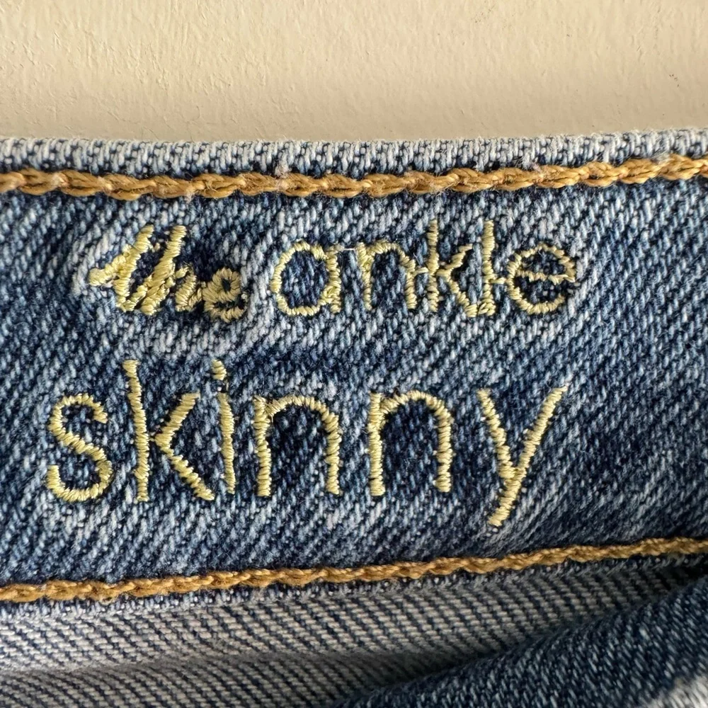 7 For All Mankind Luxe Vintage ankle skinny jeans with raw hem